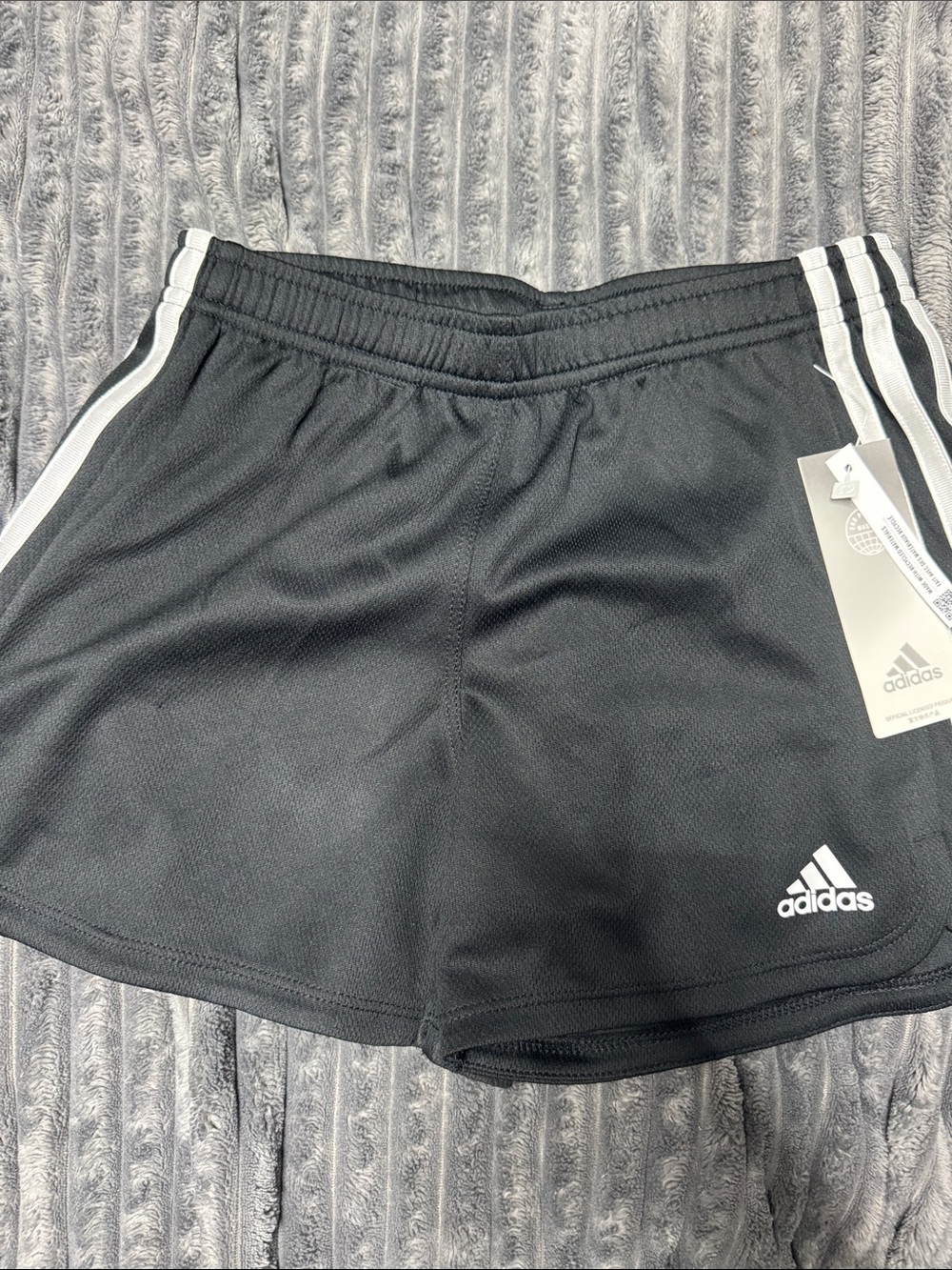 adidas girls  Athletic Shorts with White Stripes